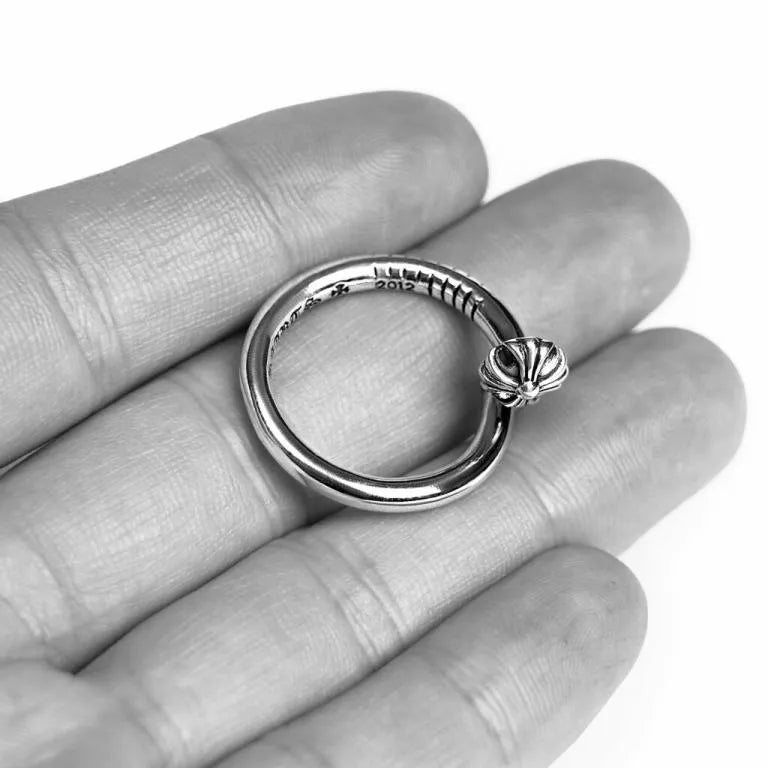 CHROME HEARTS NAIL RING – CROSSBALL 56 CH-Chrome Hearts