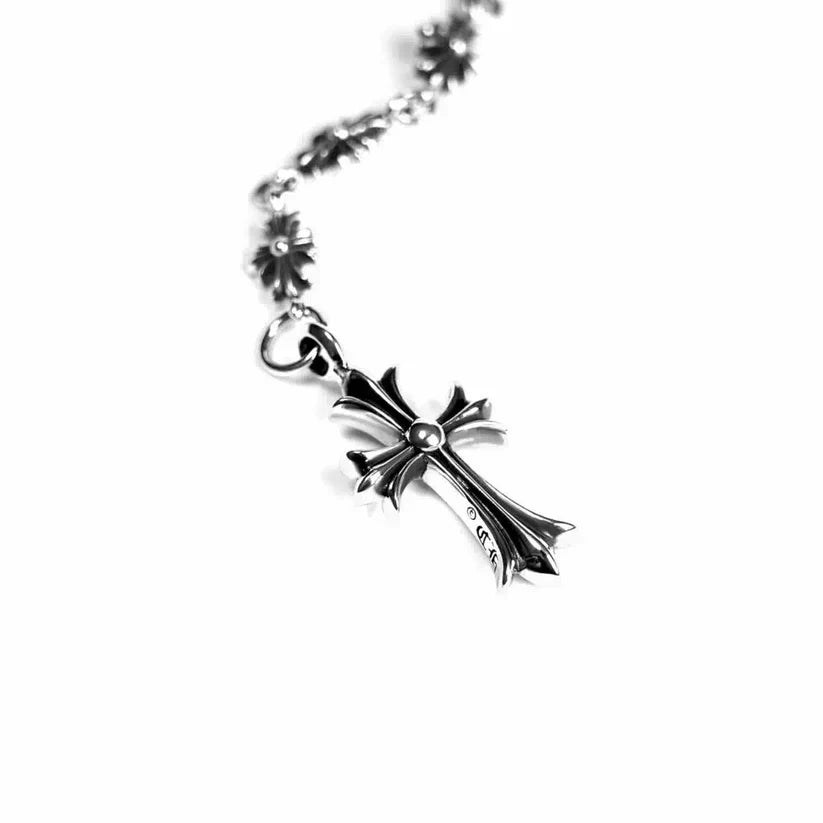 Chrome Hearts CROSS AND BABYFAT CHARM WITH TINY E CH PLUS CHALK CHAIN CH-Chrome Hearts