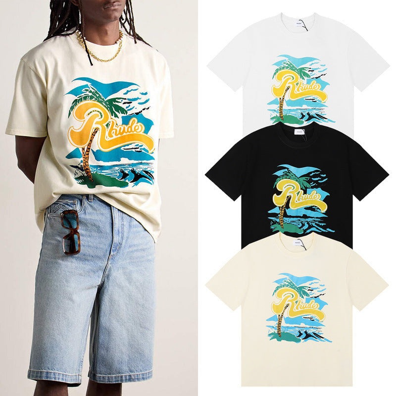 RHUDE REGATTA PALM T-Shirts RHUDE
