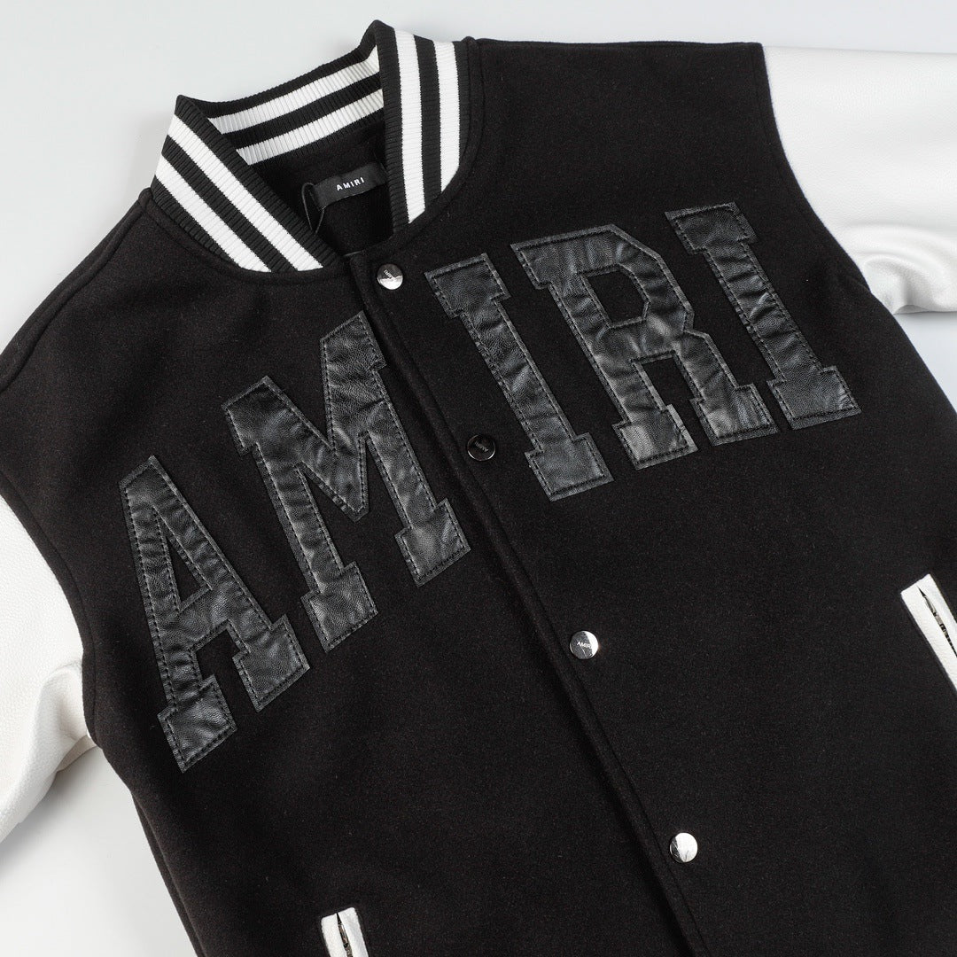 AMIRI Logo-Appliquéd Leather Bomber Jacket AMIRI