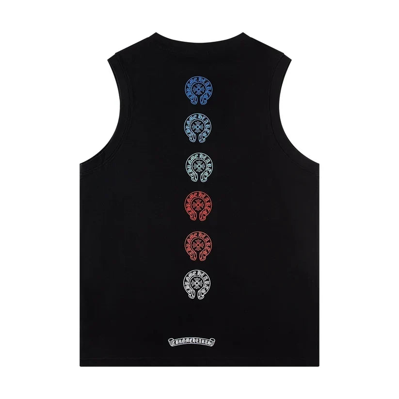 Chrome Hearts Rainbow horseshoe print tank top T-shirt P60