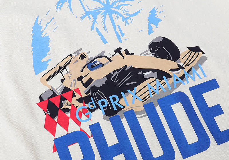 RHUDE Racing Crest F1 formula trendy couple T-shirts RHUDE